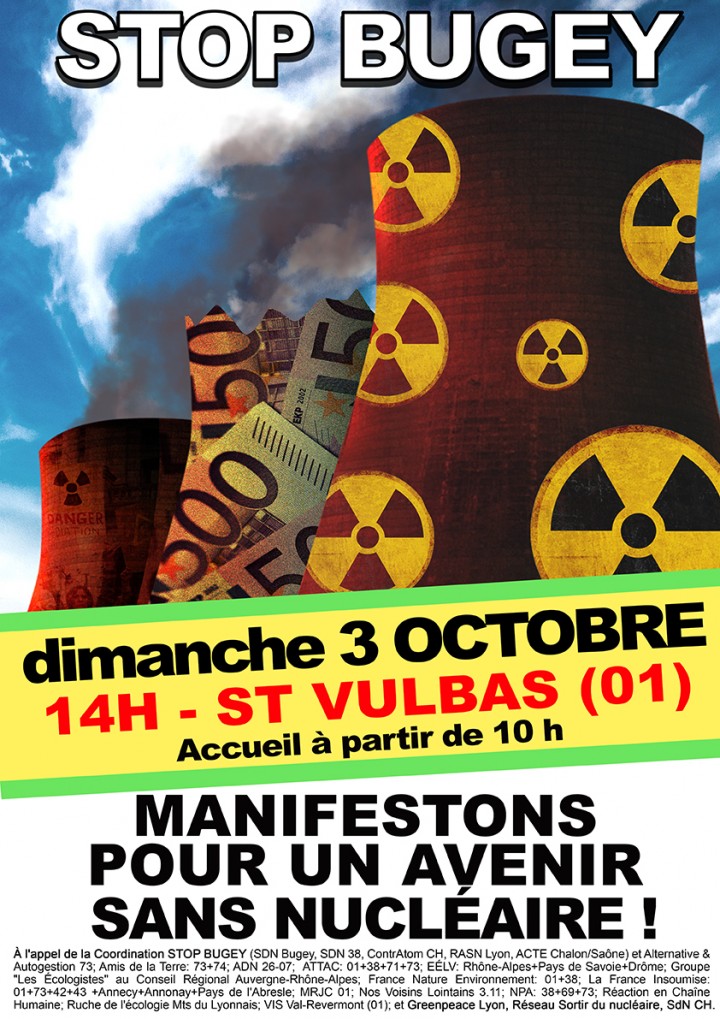 Manifestation pour un avenir sans nucléaire au Bugey (Ain)